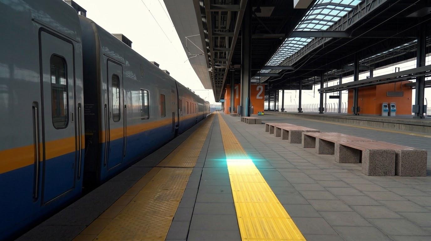 Желтая разметка на железнодорожных вокзалах помогает обеспечить безопасность пассажиров